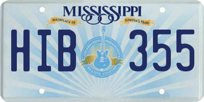 MS license plate HIB355