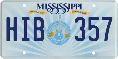 MS license plate HIB357