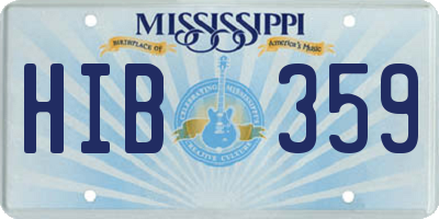 MS license plate HIB359