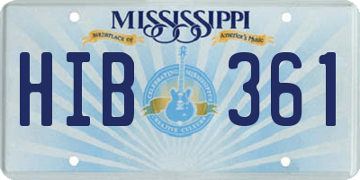 MS license plate HIB361