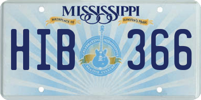 MS license plate HIB366