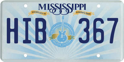 MS license plate HIB367