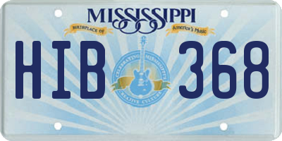 MS license plate HIB368