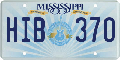 MS license plate HIB370