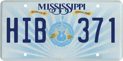MS license plate HIB371