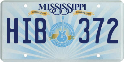 MS license plate HIB372