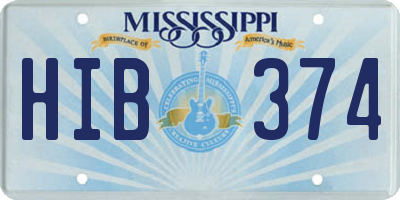 MS license plate HIB374