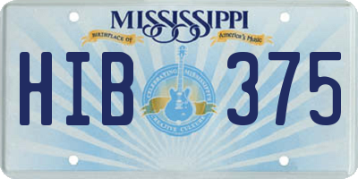 MS license plate HIB375