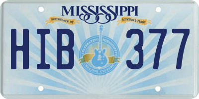MS license plate HIB377