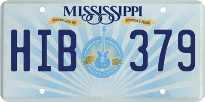 MS license plate HIB379