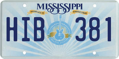 MS license plate HIB381