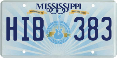 MS license plate HIB383