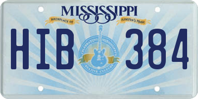 MS license plate HIB384