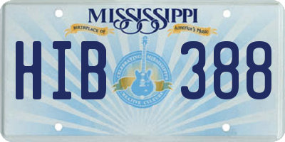 MS license plate HIB388