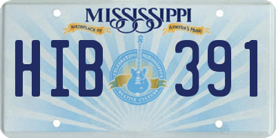 MS license plate HIB391
