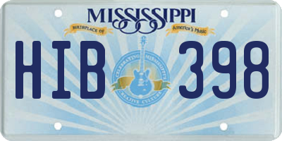 MS license plate HIB398