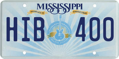 MS license plate HIB400