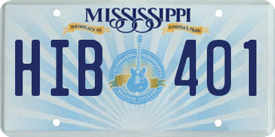 MS license plate HIB401