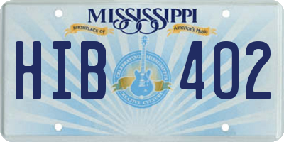 MS license plate HIB402