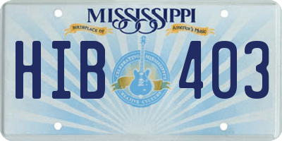 MS license plate HIB403