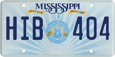MS license plate HIB404