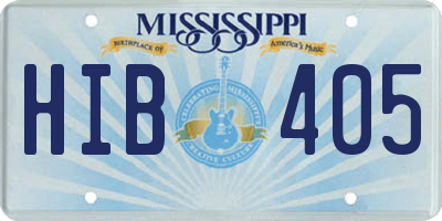 MS license plate HIB405