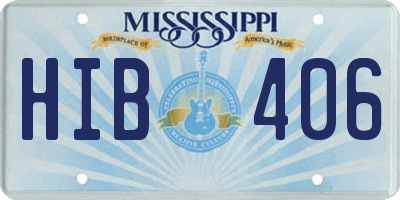 MS license plate HIB406