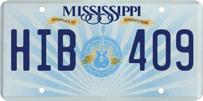 MS license plate HIB409