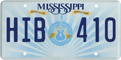 MS license plate HIB410