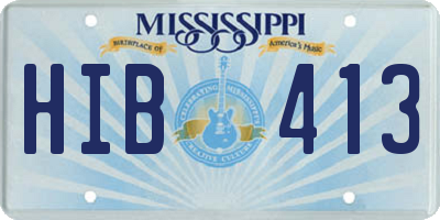 MS license plate HIB413