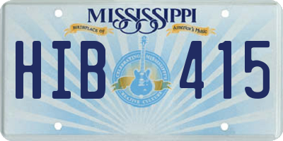 MS license plate HIB415