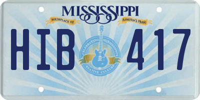 MS license plate HIB417