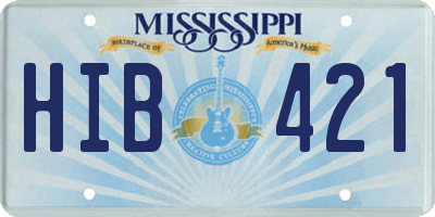 MS license plate HIB421