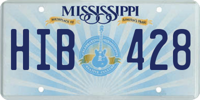 MS license plate HIB428