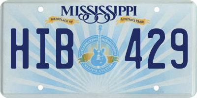 MS license plate HIB429