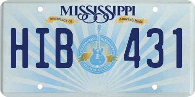 MS license plate HIB431
