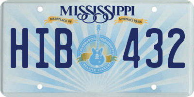 MS license plate HIB432