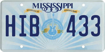 MS license plate HIB433