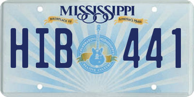 MS license plate HIB441