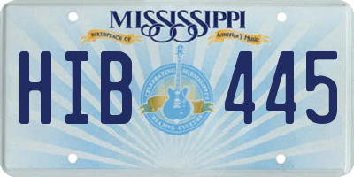 MS license plate HIB445