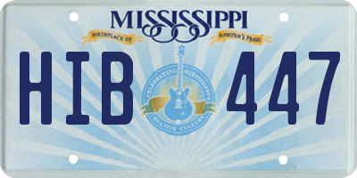 MS license plate HIB447