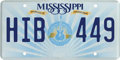 MS license plate HIB449