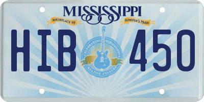 MS license plate HIB450