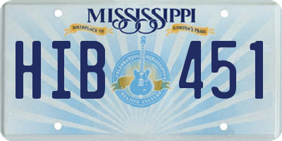 MS license plate HIB451