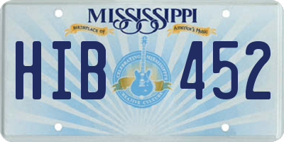 MS license plate HIB452