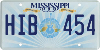 MS license plate HIB454