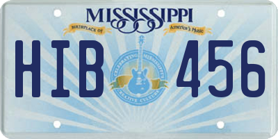 MS license plate HIB456