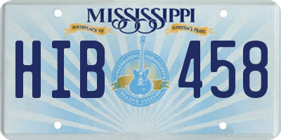 MS license plate HIB458