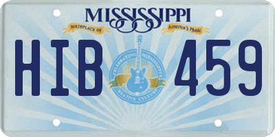 MS license plate HIB459