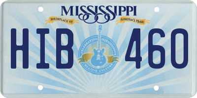 MS license plate HIB460